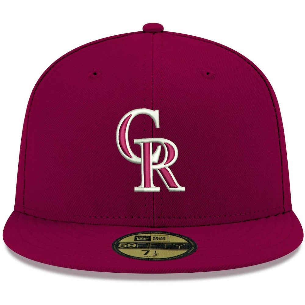 Colorado Rockies White Logo 59FIFTY Fitted Hat - Cardinal | New Era