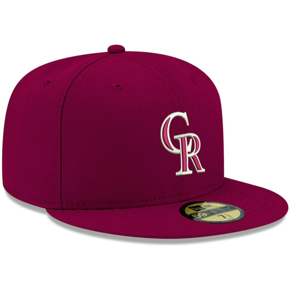 Colorado Rockies White Logo 59FIFTY Fitted Hat - Cardinal | New Era