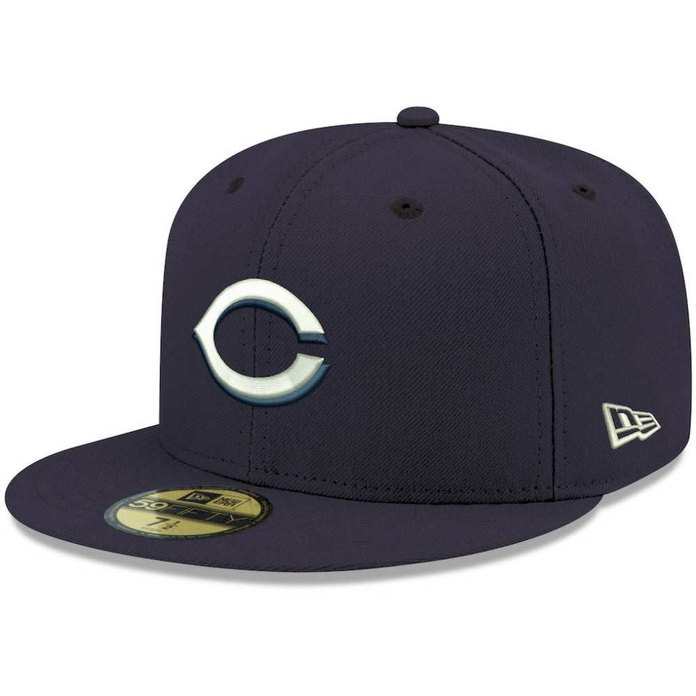 Cincinnati Reds White Logo 59FIFTY Fitted Hat - Navy | New Era