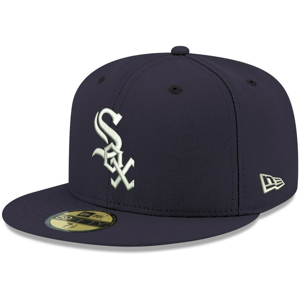 Chicago White Sox White Logo 59FIFTY Fitted Hat - Navy | New Era