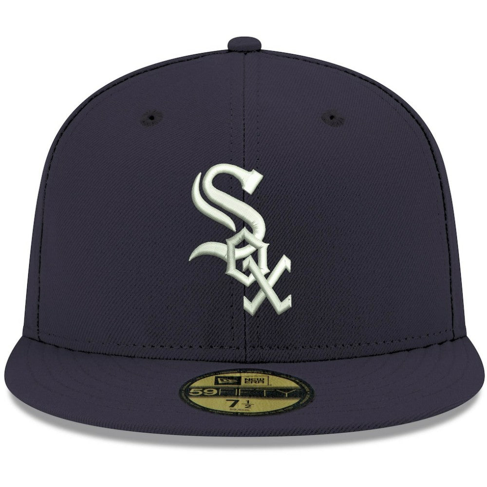Chicago White Sox White Logo 59FIFTY Fitted Hat - Navy | New Era