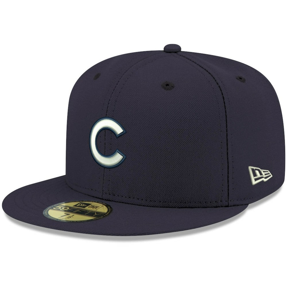 Chicago Cubs White Logo 59FIFTY Fitted Hat - Navy | New Era