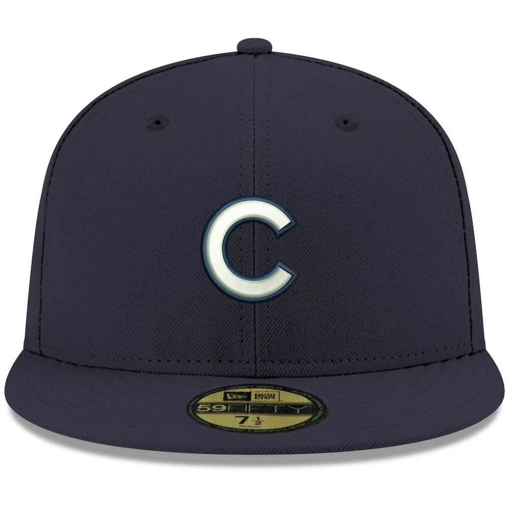 Chicago Cubs White Logo 59FIFTY Fitted Hat - Navy | New Era