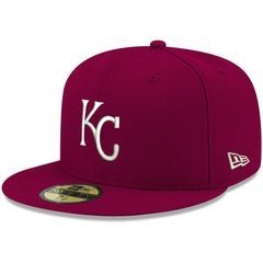 Kansas City Royals White Logo 59FIFTY Fitted Hat - Cardinal | New Era