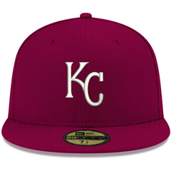 Kansas City Royals White Logo 59FIFTY Fitted Hat - Cardinal | New Era