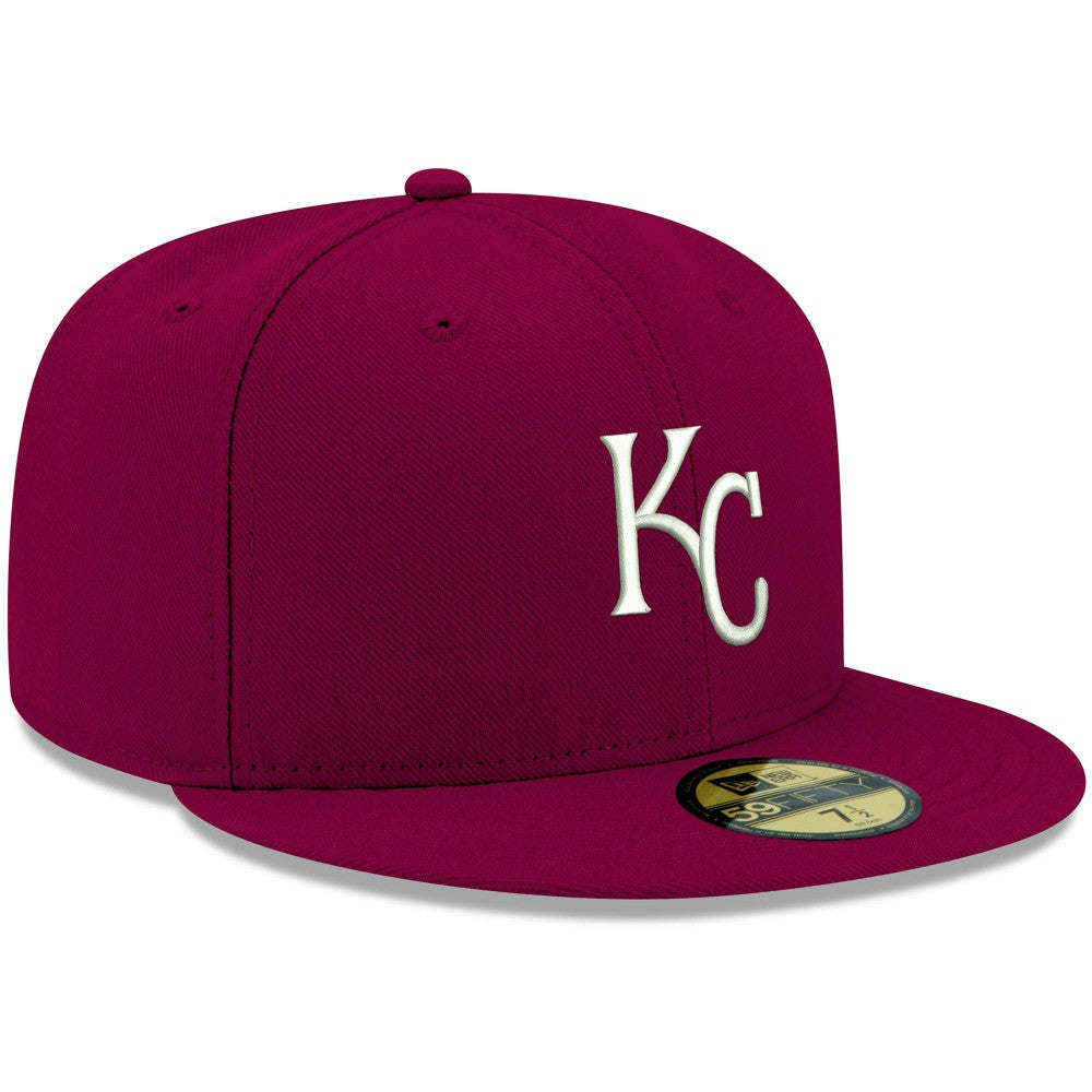 Kansas City Royals White Logo 59FIFTY Fitted Hat - Cardinal | New Era