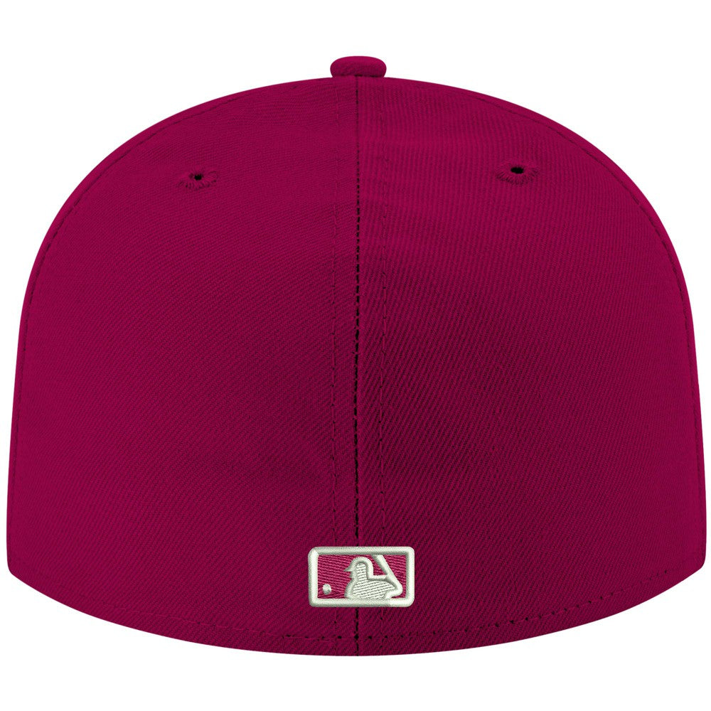 New York Mets White Logo 59FIFTY Fitted Hat - Cardinal | New Era