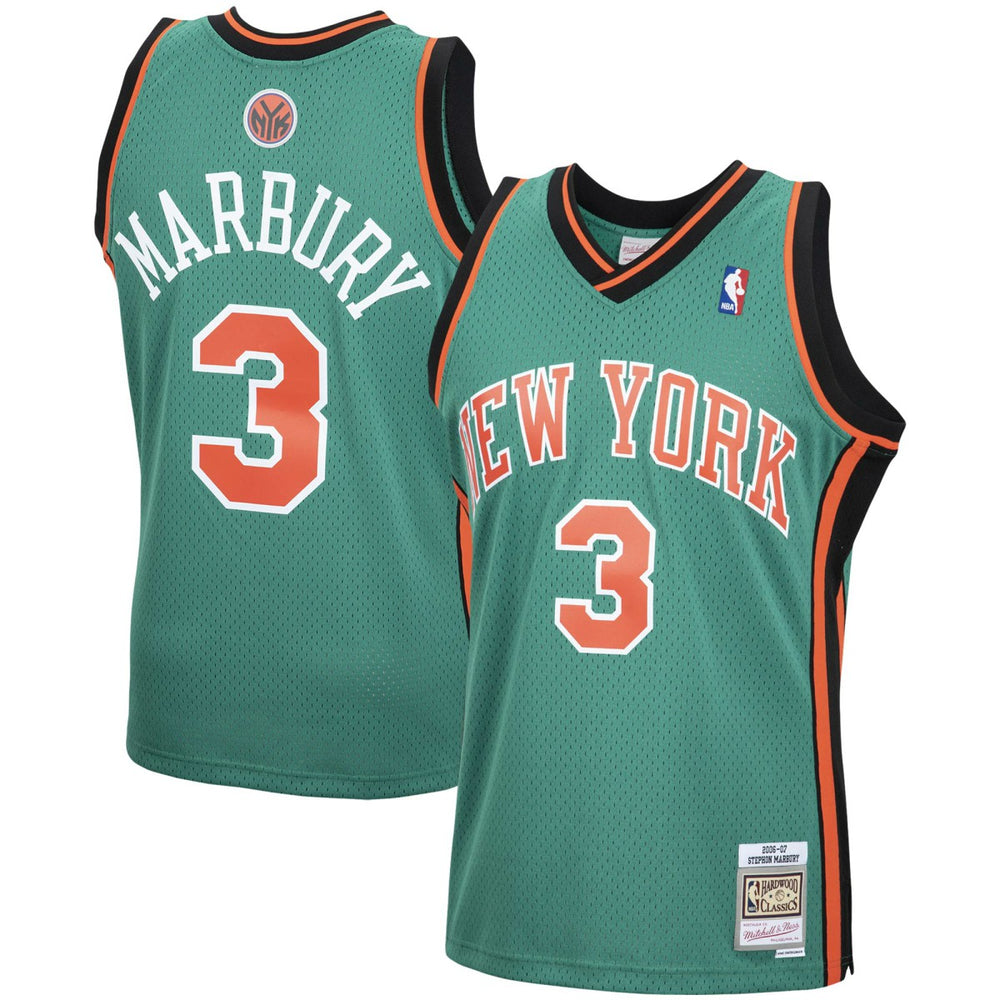 Stephon Marbury New York Knicks 2006/07 Hardwood Classics Swingman Jersey - Green | Mitchell & Ness online