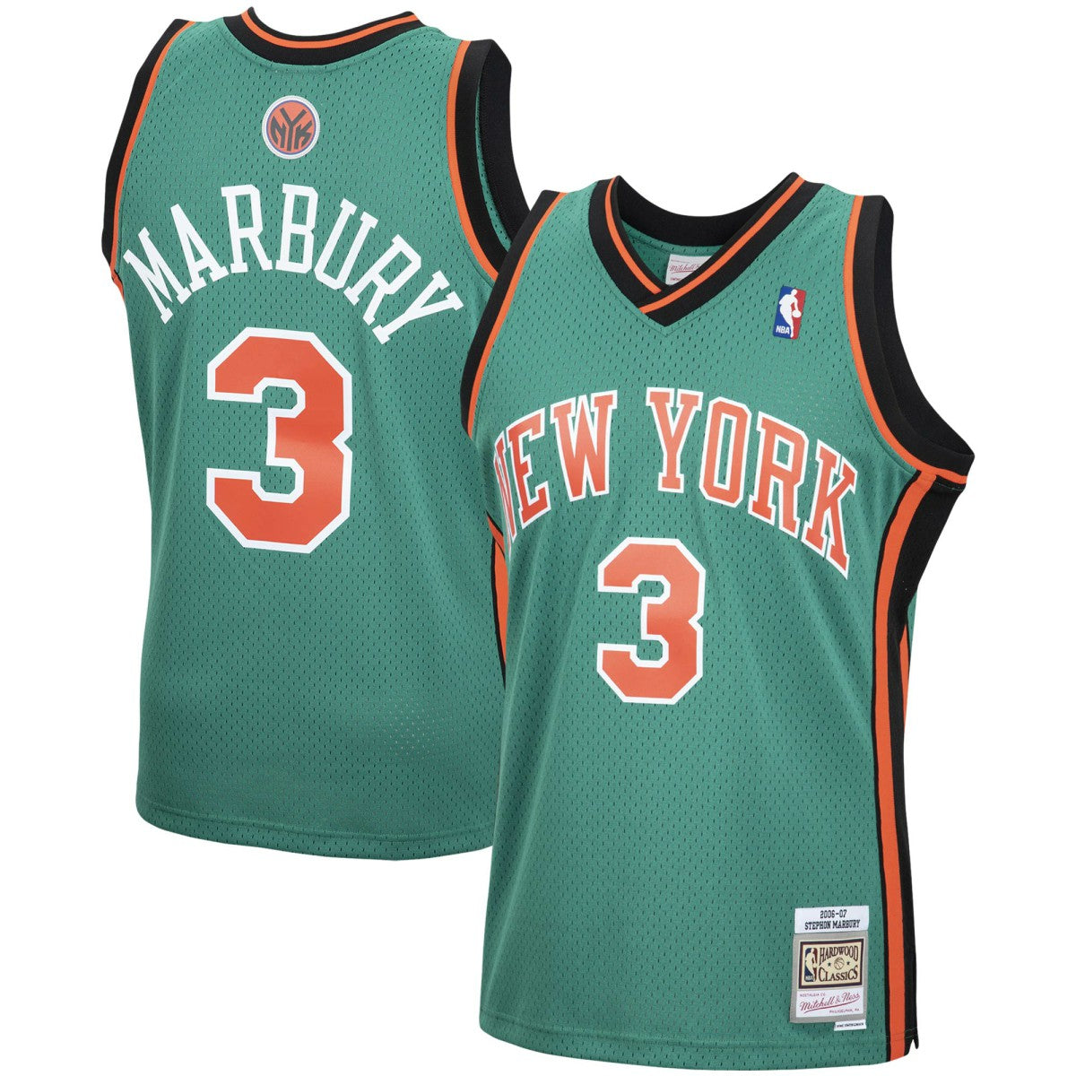 Stephon Marbury New York Knicks 2006/07 Hardwood Classics Swingman Jersey - Green | Mitchell & Ness online