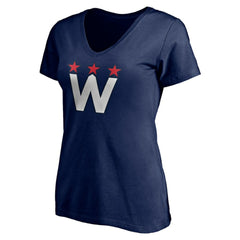 Washington Capitals Women's Alternate Logo V-Neck T-Shirt Navy
