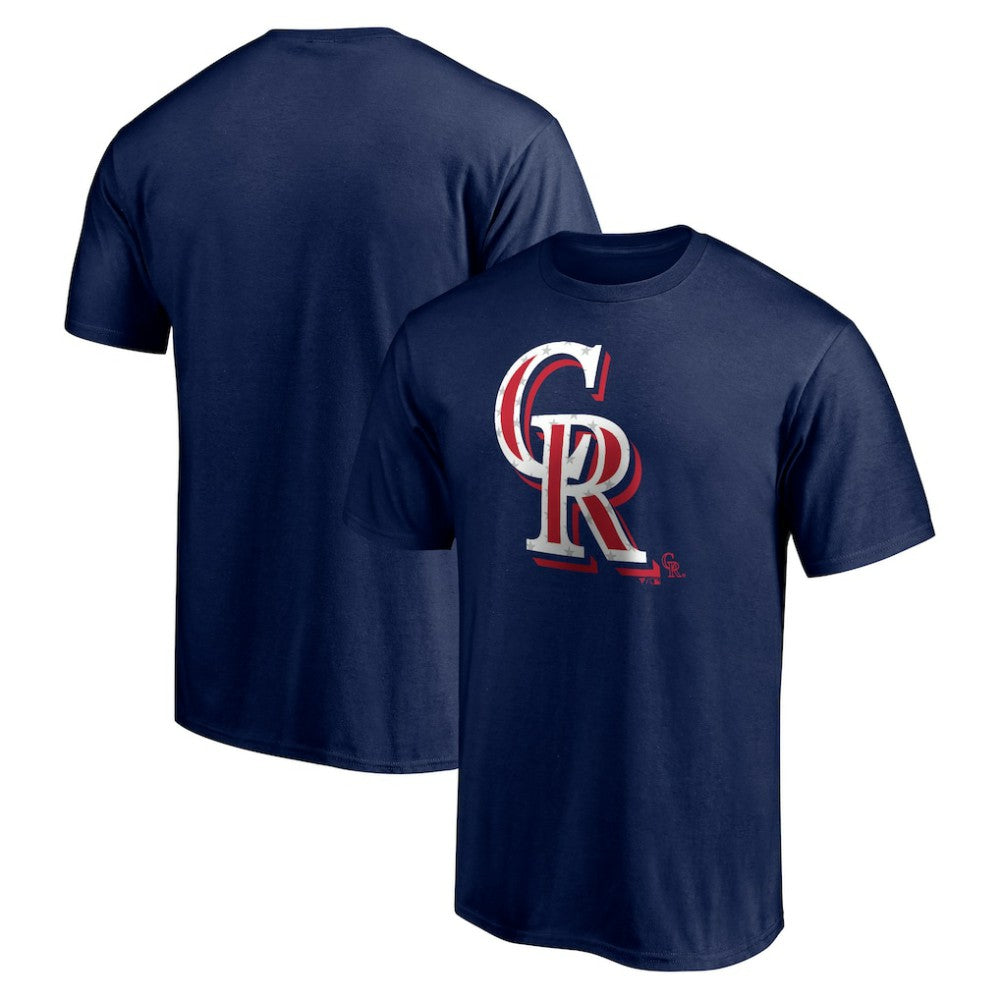 Colorado Rockies Red White and Team T-Shirt - Navy