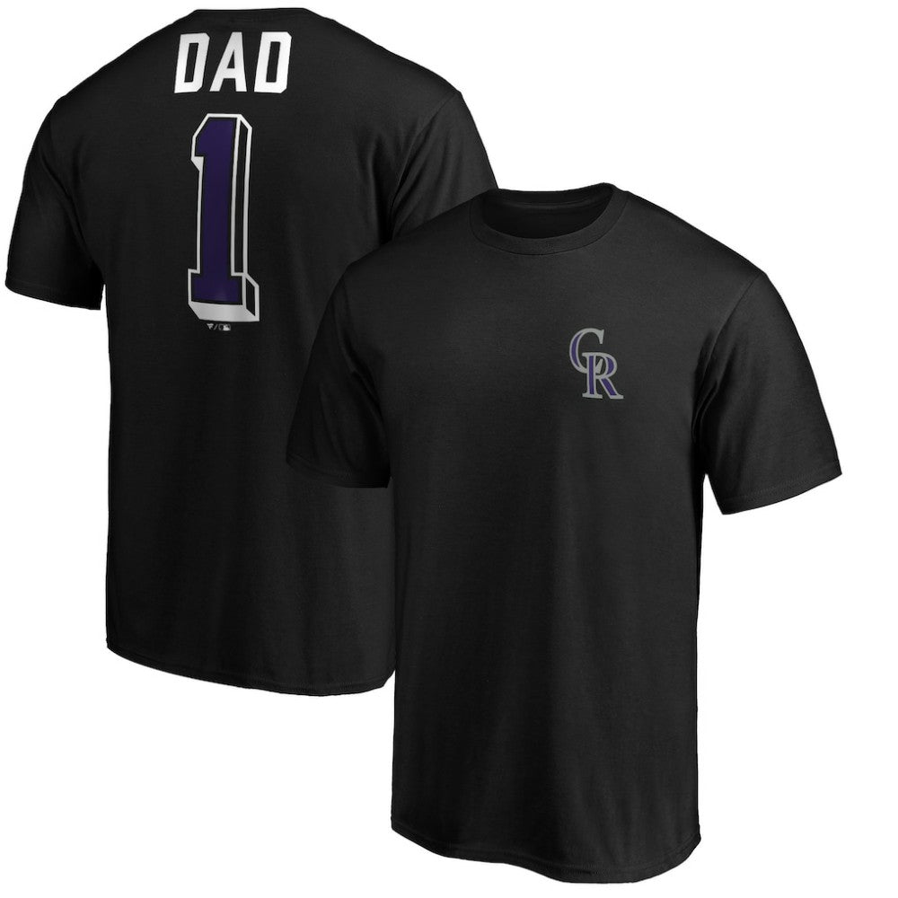 Colorado Rockies Number One Dad T-Shirt - Black