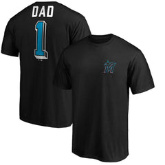 Miami Marlins Number One Dad T-Shirt - Black