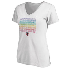 Minnesota Twins Women's City Pride V-Neck T-Shirt - White