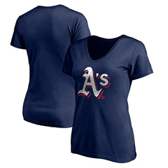 Athletics Women's Red White and Team V-Neck T-Shirt - Navy