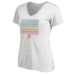 Pittsburgh Pirates Women's City Pride V-Neck T-Shirt - White