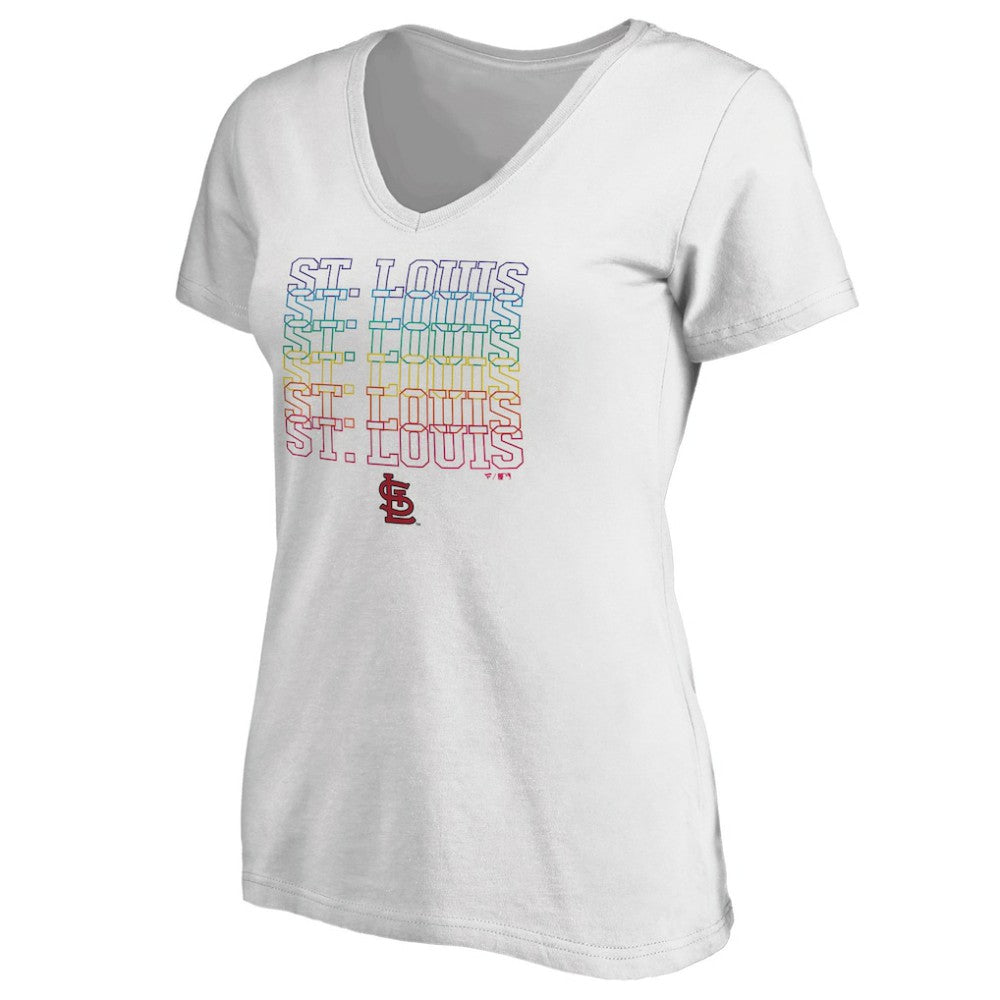 St. Louis Cardinals Women's City Pride V-Neck T-Shirt - White