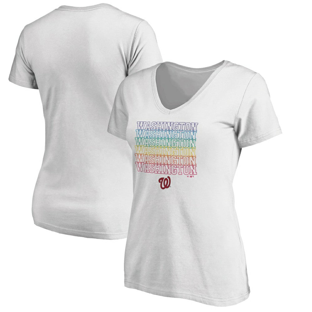 Washington Nationals Women's City Pride V-Neck T-Shirt - White