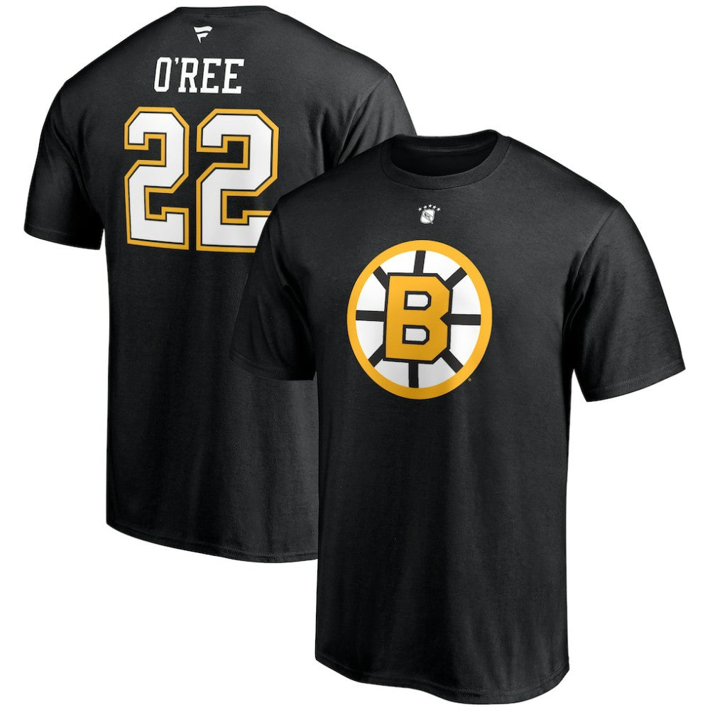 Willie O'Ree Boston Bruins Fanatics Authentic Stack Retired Player Name & Number T-Shirt Black
