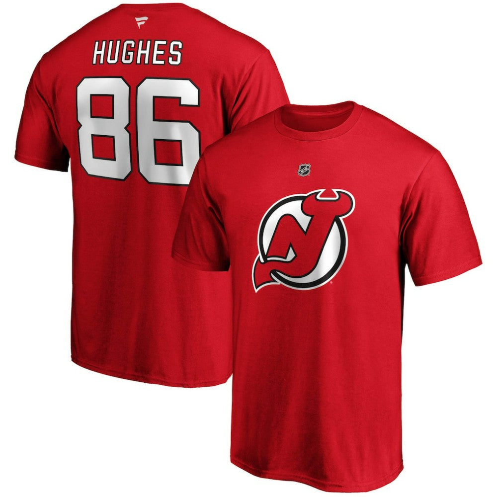 Jack Hughes New Jersey Devils Fanatics Big & Tall Name & Number T-Shirt Red