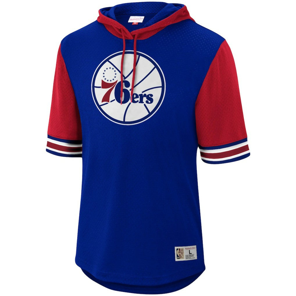 Philadelphia 76ers Hardwood Classics Buzzer Beater Mesh Pullover Hoodie - Royal | Mitchell & Ness for sale