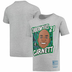 Kevin Garnett Minnesota Timberwolves Youth Hardwood Classics King of the Court Player T-Shirt - Gray | Mitchell & Ness discount
