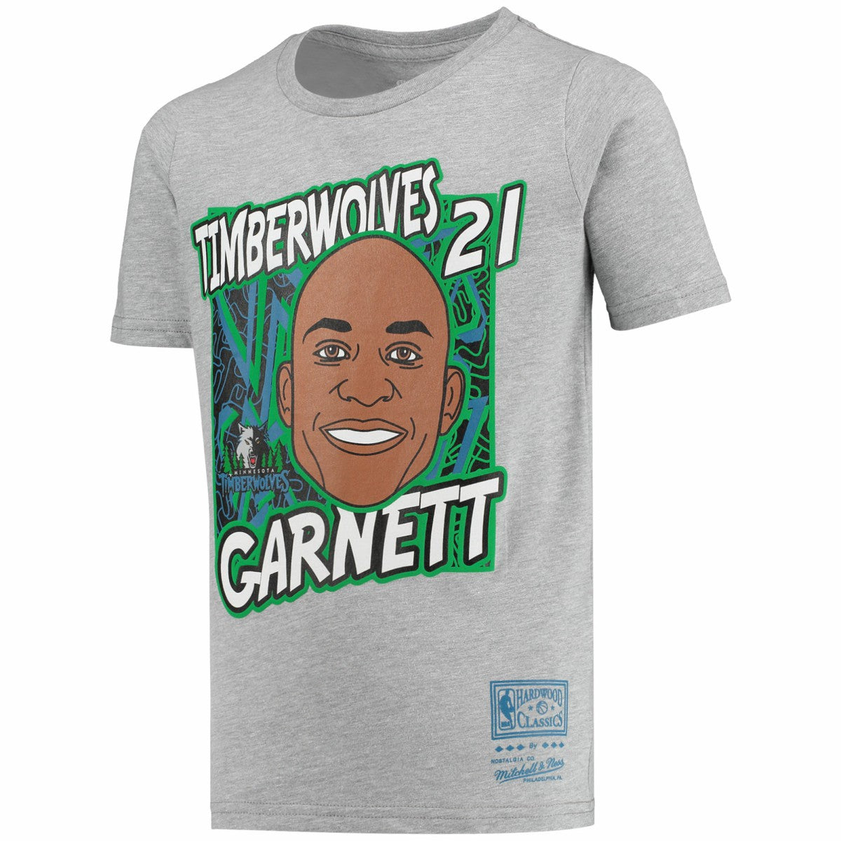 Kevin Garnett Minnesota Timberwolves Youth Hardwood Classics King of the Court Player T-Shirt - Gray | Mitchell & Ness discount