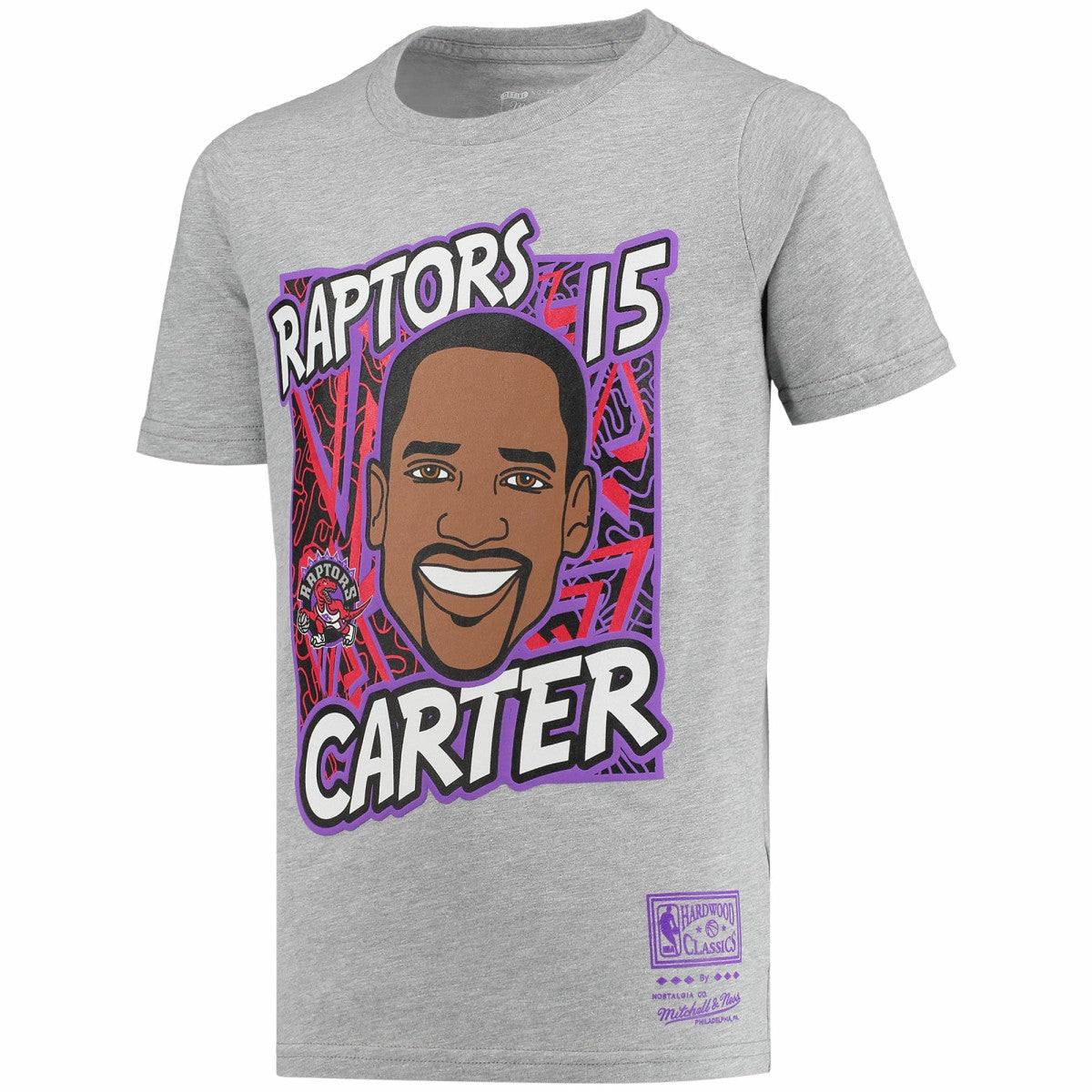 Vince Carter Toronto Raptors Youth Hardwood Classics King of the Court Player T-Shirt - Gray | Mitchell & Ness sale
