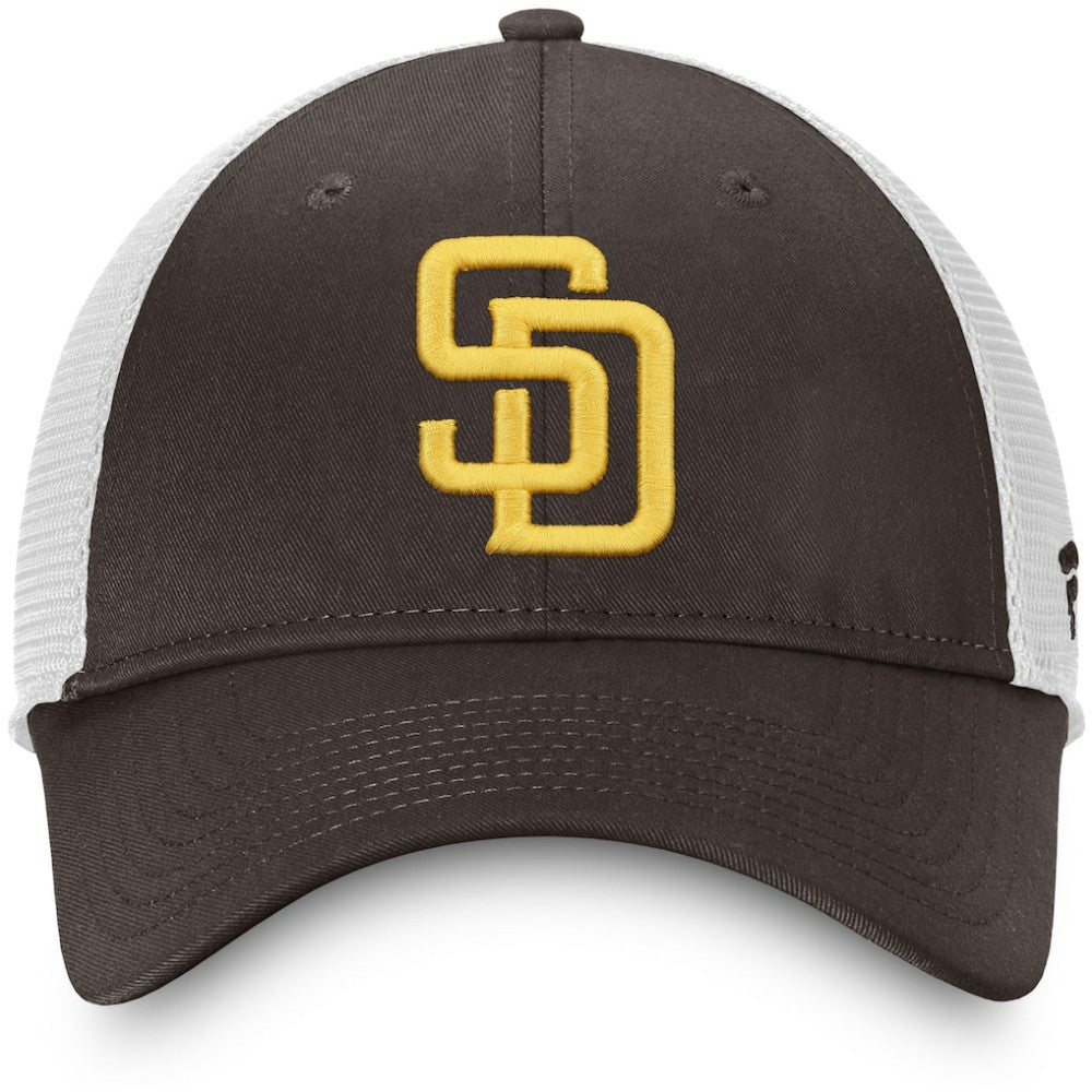 San Diego Padres Team Core Unstructured Trucker Adjustable Hat - Brown/White