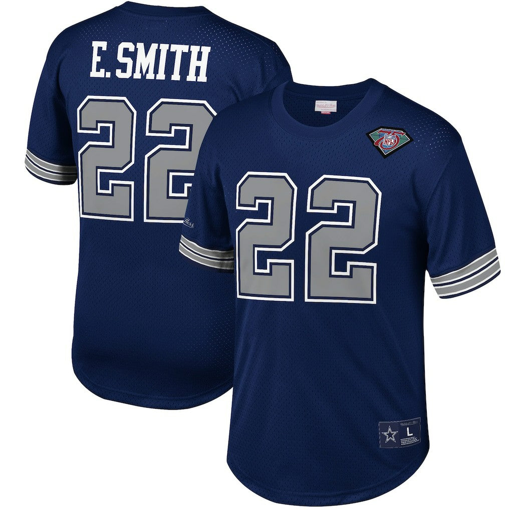 Emmitt Smith Dallas Cowboys Retired Player Name & Number Mesh Top - Navy for sale