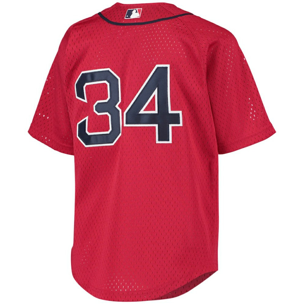 David Ortiz Boston Red Sox Youth Cooperstown Collection Batting Practice Jersey - Red | Mitchell & Ness