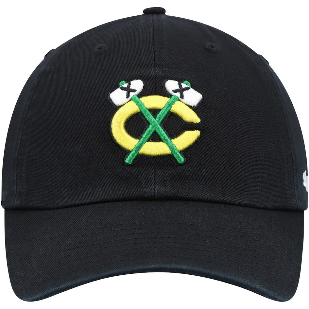 Chicago Blackhawks '47 Alternate Logo Clean Up Adjustable Hat Black