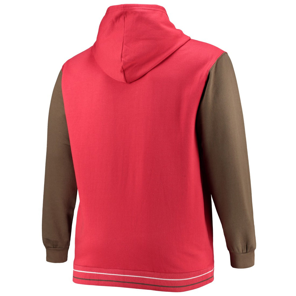 Tampa Bay Buccaneers Big & Tall Block Party Pullover Hoodie - Red/Pewter online