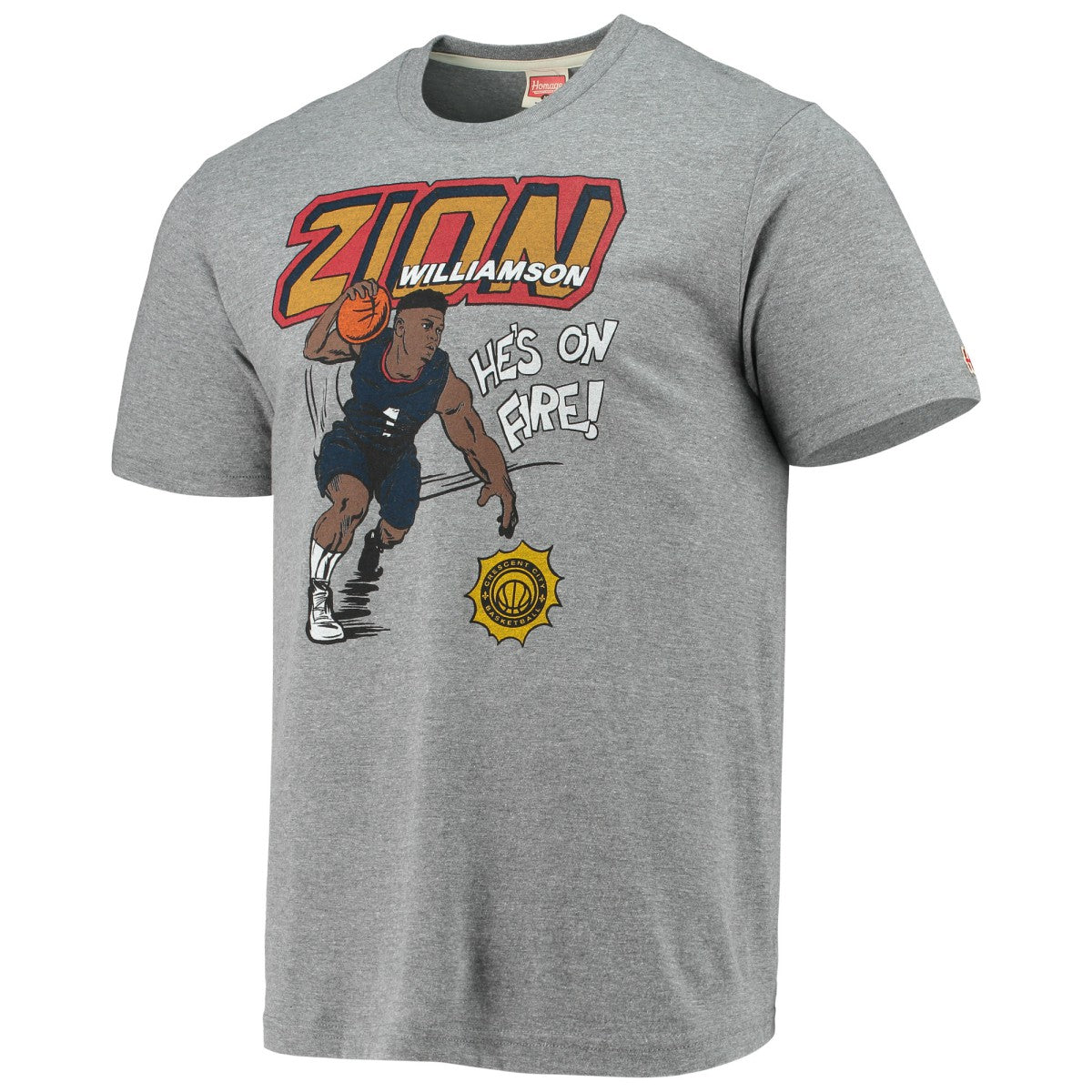 Zion Williamson New Orleans Pelicans Homage Comic Book Player Tri-Blend T-Shirt - Heathered Gray for sale