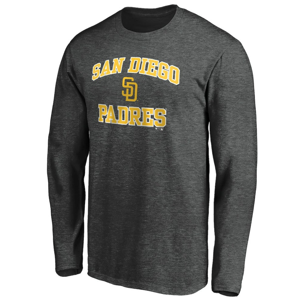 San Diego Padres Heart and Soul Long Sleeve T-Shirt - Charcoal