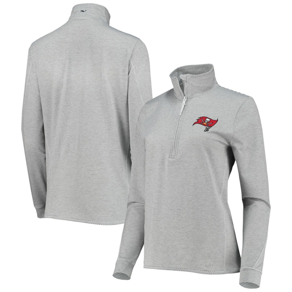 Tampa Bay Buccaneers Vineyard Vines Women's Sankaty Shep Half-Zip Pullover Top - Heather Gray online