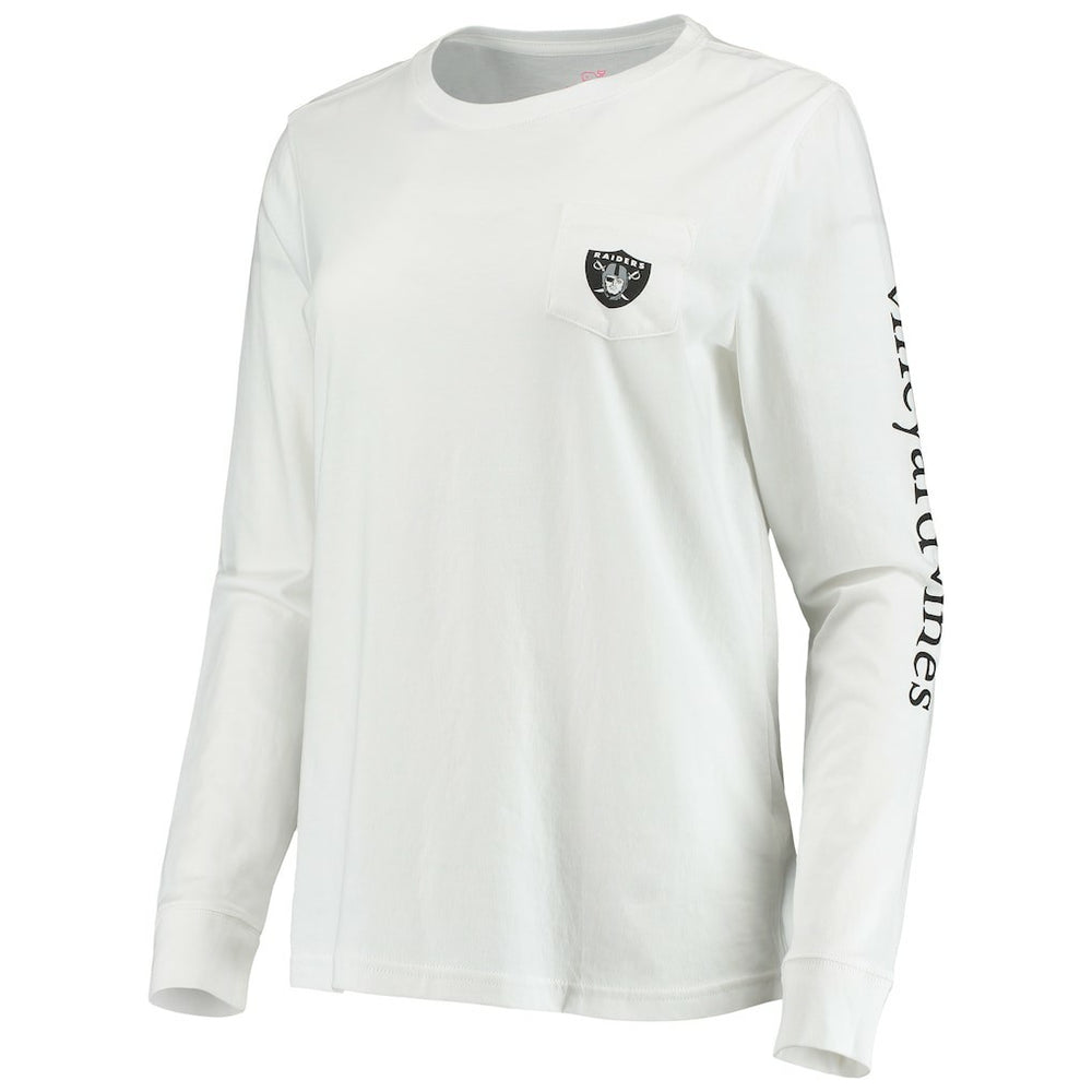 Las Vegas Raiders Vineyard Vines Women's Helmet Long Sleeve T-Shirt - White cheap