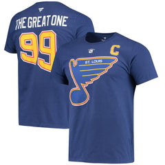 Wayne Gretzky St. Louis Blues Fanatics Authentic Stack Retired Player Nickname & Number T-Shirt Blue