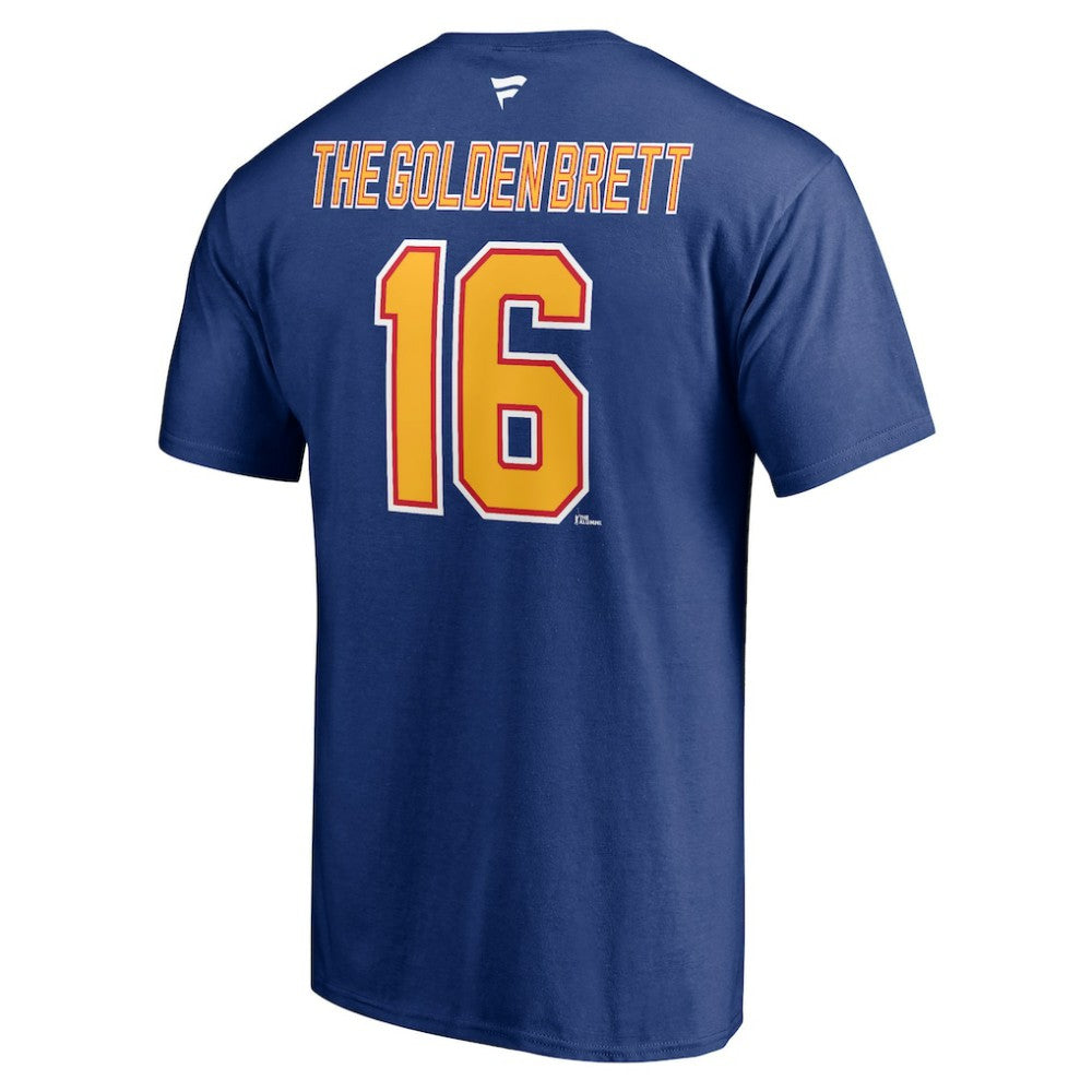 Brett Hull St. Louis Blues Fanatics Authentic Stack Retired Player Nickname & Number T-Shirt Blue