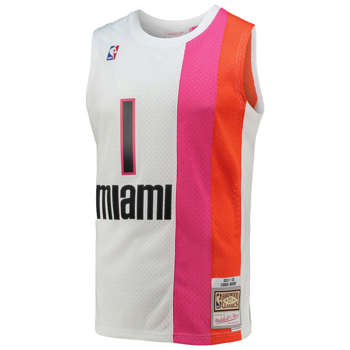Chris Bosh Miami Heat 2011/12 Hardwood Classics Swingman Jersey - White | Mitchell & Ness cheap