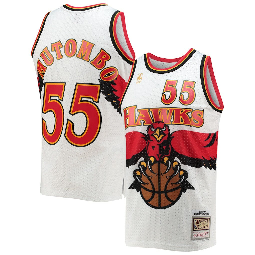 Dikembe Mutombo Atlanta Hawks 1996/97 Hardwood Classics Swingman Jersey - White | Mitchell & Ness discount