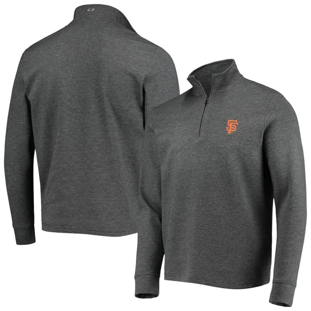 San Francisco Giants Vineyard Vines Saltwater Quarter-Zip Jacket - Charcoal