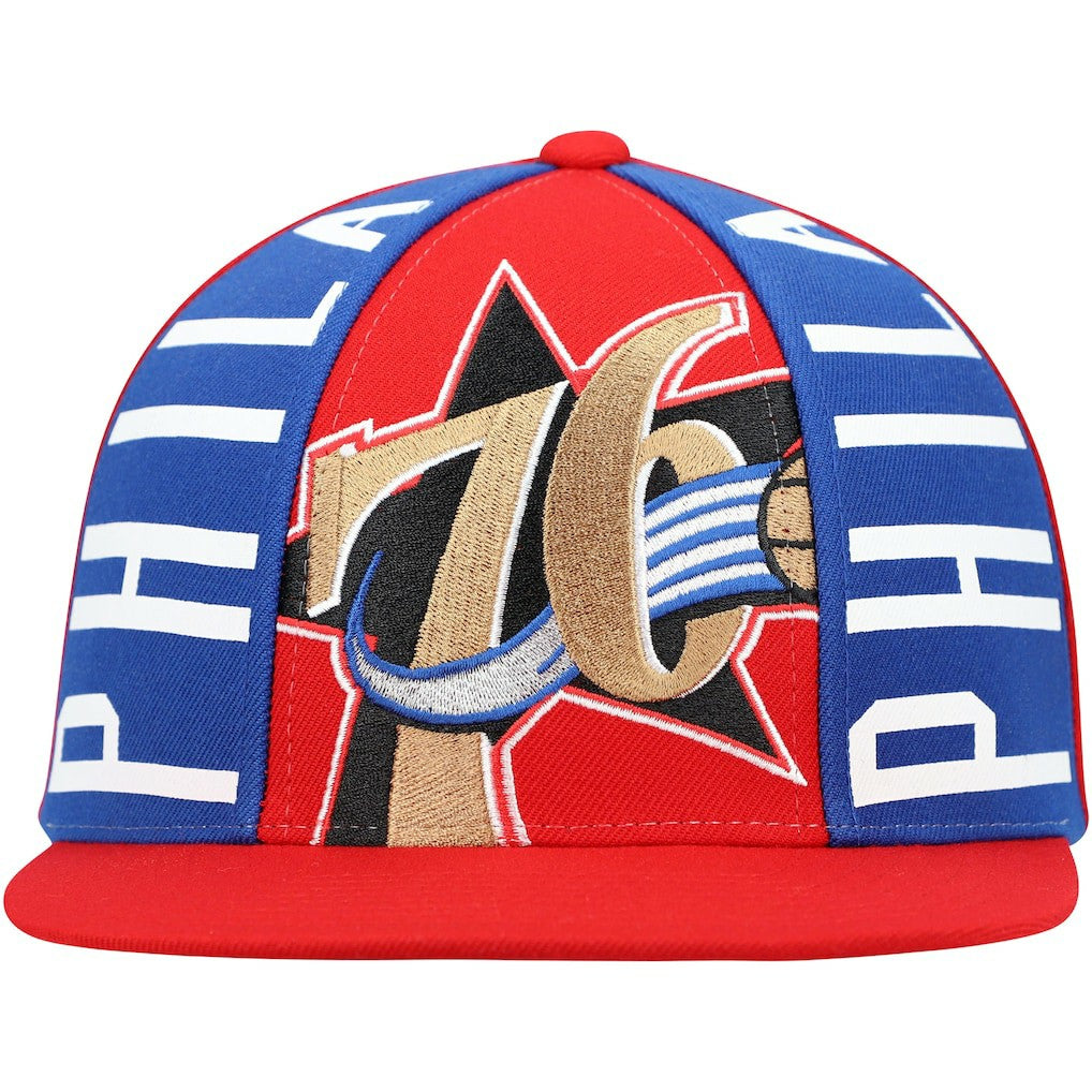 Philadelphia 76ers Hardwood Classics Big Face Callout Snapback Hat - Red | Mitchell & Ness sale
