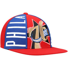 Philadelphia 76ers Hardwood Classics Big Face Callout Snapback Hat - Red | Mitchell & Ness sale