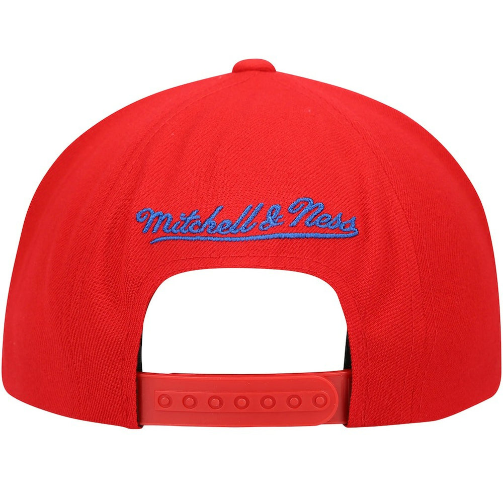 Philadelphia 76ers Hardwood Classics Big Face Callout Snapback Hat - Red | Mitchell & Ness sale