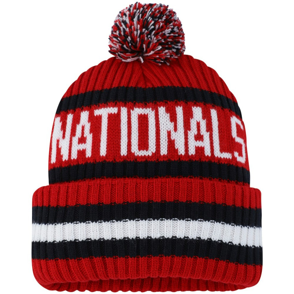 Washington Nationals Bering Cuffed Knit Hat with Pom - Red | 47 brand