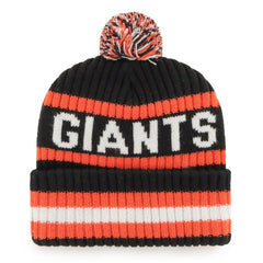 San Francisco Giants Bering Cuffed Knit Hat with Pom - Black | 47 brand