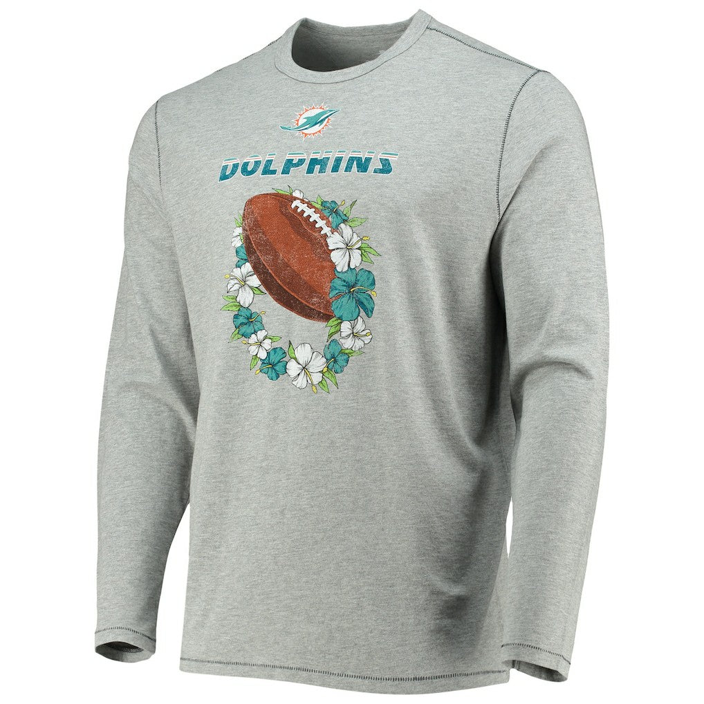 Miami Dolphins Sport Lei Pass Long Sleeve T-Shirt - Heathered Gray sale