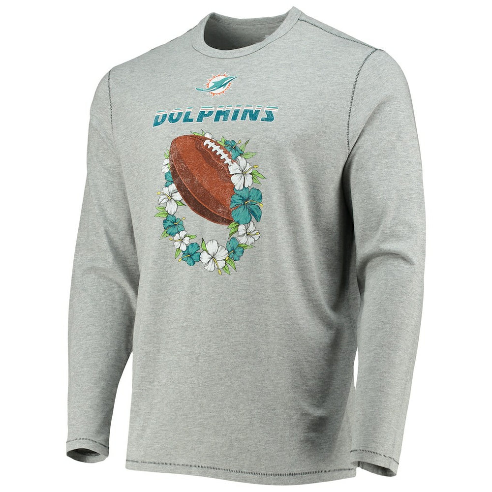 Miami Dolphins Sport Lei Pass Long Sleeve T-Shirt - Heathered Gray sale
