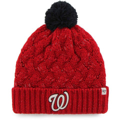 Washington Nationals Women's Knit Cuffed Hat with Pom - Red | 47 brand